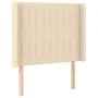 Cream fabric headboard with LED 93x16x118/128 cm by vidaXL, Headboards and footboards - Ref: Foro24-3124273, Price: 92,15 €, ...