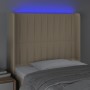 Kopfteil aus cremefarbenem Stoff mit LED 93x16x118/128 cm von vidaXL, Kopf- und Fußteile - Ref: Foro24-3124273, Preis: 91,40 ...