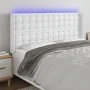 Kopfteil mit LED, weißem Kunstleder, 163 x 16 x 118/128 cm von vidaXL, Kopf- und Fußteile - Ref: Foro24-3124145, Preis: 129,9...