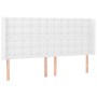 Kopfteil mit LED, weißem Kunstleder, 163 x 16 x 118/128 cm von vidaXL, Kopf- und Fußteile - Ref: Foro24-3124145, Preis: 131,7...