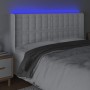 Kopfteil mit LED, weißem Kunstleder, 163 x 16 x 118/128 cm von vidaXL, Kopf- und Fußteile - Ref: Foro24-3124145, Preis: 131,7...
