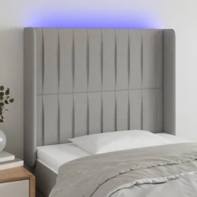 Light gray fabric headboard with LED 93x16x118/128 cm by vidaXL, Headboards and footboards - Ref: Foro24-3124268, Price: 74,0...