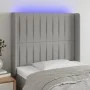 Hellgraues Stoffkopfteil mit LED 93x16x118/128 cm von vidaXL, Kopf- und Fußteile - Ref: Foro24-3124268, Preis: 74,03 €, Rabat...
