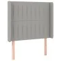 Light gray fabric headboard with LED 93x16x118/128 cm by vidaXL, Headboards and footboards - Ref: Foro24-3124268, Price: 74,0...