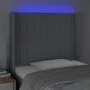 Hellgraues Stoffkopfteil mit LED 93x16x118/128 cm von vidaXL, Kopf- und Fußteile - Ref: Foro24-3124268, Preis: 74,03 €, Rabat...