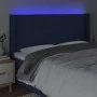Blue fabric headboard with LED 183x16x118/128 cm by vidaXL, Headboards and footboards - Ref: Foro24-3124306, Price: 125,60 €,...