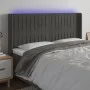 Dark gray velvet headboard with LED 163x16x118/128 cm by vidaXL, Headboards and footboards - Ref: Foro24-3124341, Price: 124,...