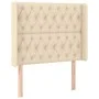 Cream fabric headboard with LED 93x16x118/128 cm by vidaXL, Headboards and footboards - Ref: Foro24-3124371, Price: 102,98 €,...