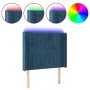 Dark blue velvet LED headboard 93x16x118/128 cm by vidaXL, Headboards and footboards - Ref: Foro24-3124326, Price: 94,67 €, D...
