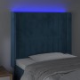 LED-Kopfteil aus dunkelblauem Samt, 93 x 16 x 118/128 cm von vidaXL, Kopf- und Fußteile - Ref: Foro24-3124326, Preis: 94,17 €...