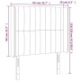 Hellgraues Samtkopfteil mit LED 83x16x118/128 cm von vidaXL, Kopf- und Fußteile - Ref: Foro24-3124316, Preis: 82,13 €, Rabatt: %