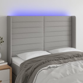 Hellgraues Stoffkopfteil mit LED 147x16x118/128 cm von vidaXL, Kopf- und Fußteile - Ref: Foro24-3124186, Preis: 136,81 €, Rab...