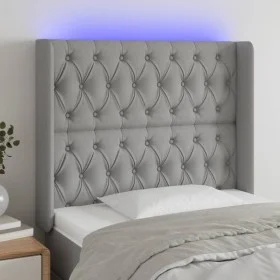 Light gray fabric headboard with LED 103x16x118/128 cm by vidaXL, Headboards and footboards - Ref: Foro24-3124374, Price: 81,...