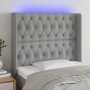 Light gray fabric headboard with LED 103x16x118/128 cm by vidaXL, Headboards and footboards - Ref: Foro24-3124374, Price: 81,...