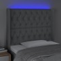 Hellgraues Stoffkopfteil mit LED 103x16x118/128 cm von vidaXL, Kopf- und Fußteile - Ref: Foro24-3124374, Preis: 80,28 €, Raba...