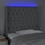 Light gray fabric headboard with LED 103x16x118/128 cm by vidaXL, Headboards and footboards - Ref: Foro24-3124374, Price: 81,...