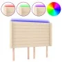 Cabecero con LED de tela color crema 147x16x118/128 cm de vidaXL, Cabeceros y pies de cama - Ref: Foro24-3124191, Precio: 133...
