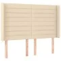 Cabecero con LED de tela color crema 147x16x118/128 cm de vidaXL, Cabeceros y pies de cama - Ref: Foro24-3124191, Precio: 133...
