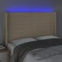 Kopfteil aus cremefarbenem Stoff mit LED 147x16x118/128 cm von vidaXL, Kopf- und Fußteile - Ref: Foro24-3124191, Preis: 133,8...