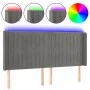 Light gray velvet headboard with LED 183x16x118/128 cm by vidaXL, Headboards and footboards - Ref: Foro24-3124346, Price: 128...