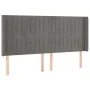 Light gray velvet headboard with LED 183x16x118/128 cm by vidaXL, Headboards and footboards - Ref: Foro24-3124346, Price: 128...