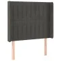 Dunkelgraues Samtkopfteil mit LED 103x16x118/128 cm von vidaXL, Kopf- und Fußteile - Ref: Foro24-3124329, Preis: 83,34 €, Rab...