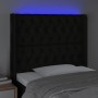 Kopfteil aus schwarzem Stoff mit LED 103x16x118/128 cm von vidaXL, Kopf- und Fußteile - Ref: Foro24-3124376, Preis: 96,93 €, ...