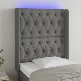 Dark gray fabric headboard with LED 83x16x118/128 cm by vidaXL, Headboards and footboards - Ref: Foro24-3124359, Price: 90,06...