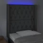 Dark gray fabric headboard with LED 83x16x118/128 cm by vidaXL, Headboards and footboards - Ref: Foro24-3124359, Price: 90,06...
