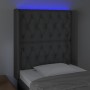 Dunkelgraues Stoffkopfteil mit LED 83x16x118/128 cm von vidaXL, Kopf- und Fußteile - Ref: Foro24-3124359, Preis: 89,07 €, Rab...