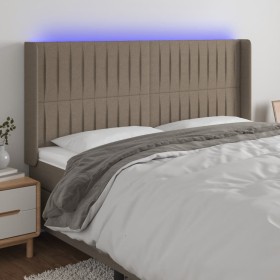 Taupegraues Stoffkopfteil mit LED 183x16x118/128 cm von vidaXL, Kopf- und Fußteile - Ref: Foro24-3124304, Preis: 134,07 €, Ra...