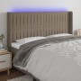 Taupe gray fabric headboard with LED 183x16x118/128 cm by vidaXL, Headboards and footboards - Ref: Foro24-3124304, Price: 134...