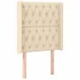 Cream fabric headboard with LED 83x16x118/128 cm by vidaXL, Headboards and footboards - Ref: Foro24-3124363, Price: 99,96 €, ...