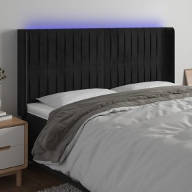 Cabecero con LED de terciopelo negro 203x16x118/128 cm de vidaXL, Cabeceros y pies de cama - Ref: Foro24-3124354, Precio: 128...