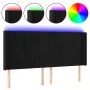 Cabecero con LED de terciopelo negro 203x16x118/128 cm de vidaXL, Cabeceros y pies de cama - Ref: Foro24-3124354, Precio: 126...