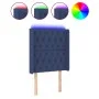 Blue fabric headboard with LED 83x16x118/128 cm by vidaXL, Headboards and footboards - Ref: Foro24-3124364, Price: 90,39 €, D...