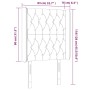 Blue fabric headboard with LED 83x16x118/128 cm by vidaXL, Headboards and footboards - Ref: Foro24-3124364, Price: 92,32 €, D...