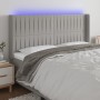 Hellgraues Stoffkopfteil mit LED 183x16x118/128 cm von vidaXL, Kopf- und Fußteile - Ref: Foro24-3124300, Preis: 122,94 €, Rab...