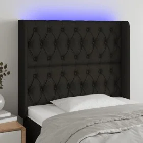 Black fabric headboard with LED 93x16x118/128 cm by vidaXL, Headboards and footboards - Ref: Foro24-3124368, Price: 90,42 €, ...