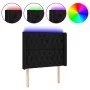 Black fabric headboard with LED 93x16x118/128 cm by vidaXL, Headboards and footboards - Ref: Foro24-3124368, Price: 90,42 €, ...