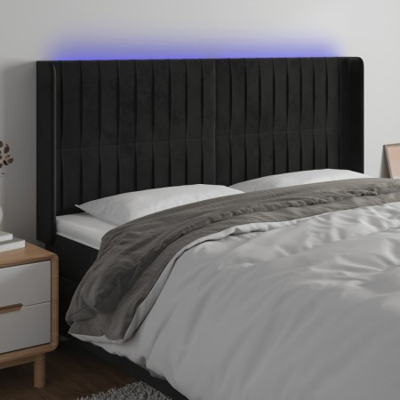 Kopfteil aus schwarzem Samt mit LED 183x16x118/128 cm von vidaXL, Kopf- und Fußteile - Ref: Foro24-3124348, Preis: 142,01 €, ...
