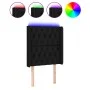 Black fabric headboard with LED 83x16x118/128 cm by vidaXL, Headboards and footboards - Ref: Foro24-3124360, Price: 98,36 €, ...