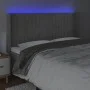 Hellgraues Samtkopfteil mit LED 203x16x118/128 cm von vidaXL, Kopf- und Fußteile - Ref: Foro24-3124352, Preis: 144,60 €, Raba...