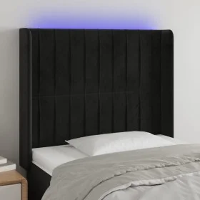 Kopfteil aus schwarzem Samt mit LED 103x16x118/128 cm von vidaXL, Kopf- und Fußteile - Ref: Foro24-3124330, Preis: 80,95 €, R...