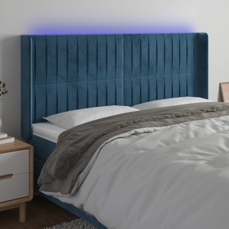 LED-Kopfteil aus dunkelblauem Samt, 183 x 16 x 118/128 cm von vidaXL, Kopf- und Fußteile - Ref: Foro24-3124350, Preis: 153,89...
