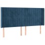 LED-Kopfteil aus dunkelblauem Samt, 183 x 16 x 118/128 cm von vidaXL, Kopf- und Fußteile - Ref: Foro24-3124350, Preis: 153,89...