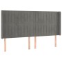 Hellgraues Samtkopfteil mit LED 163x16x118/128 cm von vidaXL, Kopf- und Fußteile - Ref: Foro24-3124340, Preis: 139,82 €, Raba...