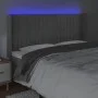 Hellgraues Samtkopfteil mit LED 163x16x118/128 cm von vidaXL, Kopf- und Fußteile - Ref: Foro24-3124340, Preis: 135,34 €, Raba...