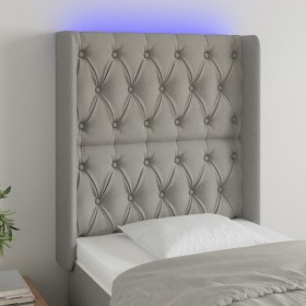 Light gray fabric headboard with LED 83x16x118/128 cm by vidaXL, Headboards and footboards - Ref: Foro24-3124358, Price: 89,3...