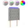 Light gray fabric headboard with LED 83x16x118/128 cm by vidaXL, Headboards and footboards - Ref: Foro24-3124358, Price: 90,0...